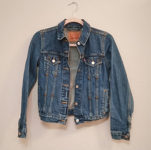 Levi's Star Studded Denim Jacket XS - Picture 2 of 8
